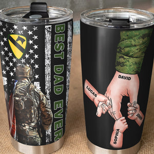 Best Dad Ever Personalized Military Tumbler, Gift For Family - Tumbler Cup - GoDuckee