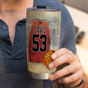 Personalized Basketball Tumbler - Yes I Am Tall I Am 6'10" - Tumbler Cup - GoDuckee