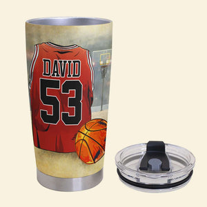 Personalized Basketball Tumbler - Yes I Am Tall I Am 6'10" - Tumbler Cup - GoDuckee