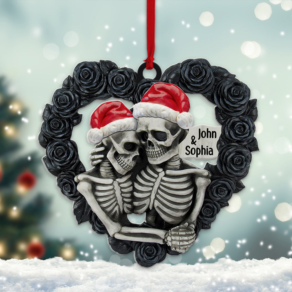 Personalized Couple Wood Ornament, Christmas Tree Decor - Ornament - GoDuckee