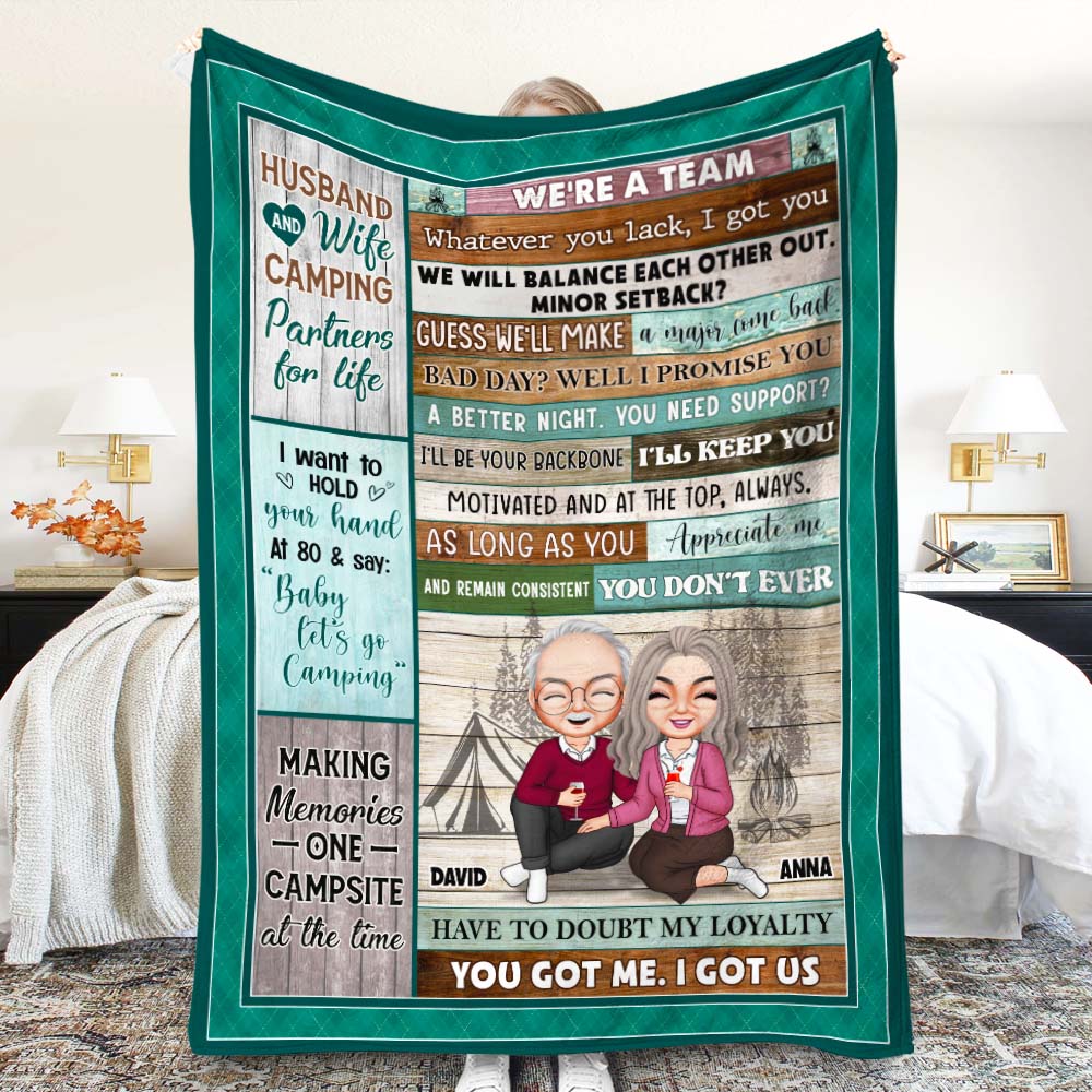Whatever You Lack I Got You You Got Me I Got Us, Personalized Camping Couple Blanket - Blanket - GoDuckee