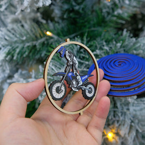 Personalized Motocross 3D Dual Spiral Ornament, Custom Name And Number, Christmas Gift For Motocross Lovers - Ornament - GoDuckee
