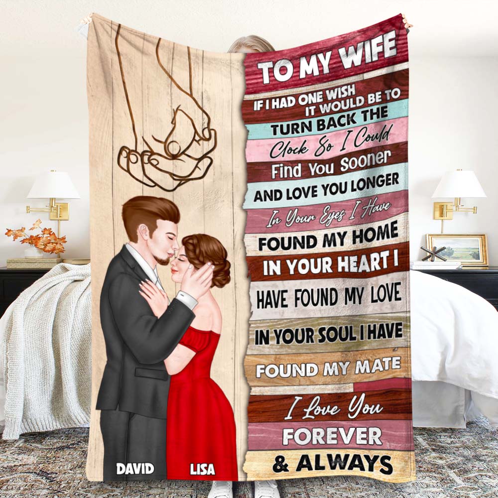 I Love You Forever And Always, Couple Kissing Blanket - Blanket - GoDuckee