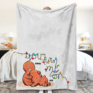 You Turn Me On Personalized Blanket,Gift For Couple - Blanket - GoDuckee