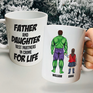 Father And Son Best Partners In Crime For Life Personalized Mug, Gift For Family - Coffee Mug - GoDuckee