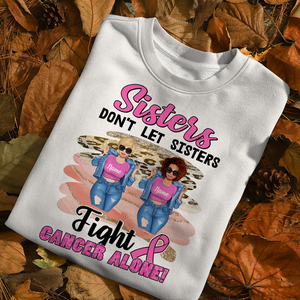 Breast Cancer Awareness - Personalized Leopard Sister Shirt - Don't Let Sisters Fight Cancer Alone - Shirts - GoDuckee
