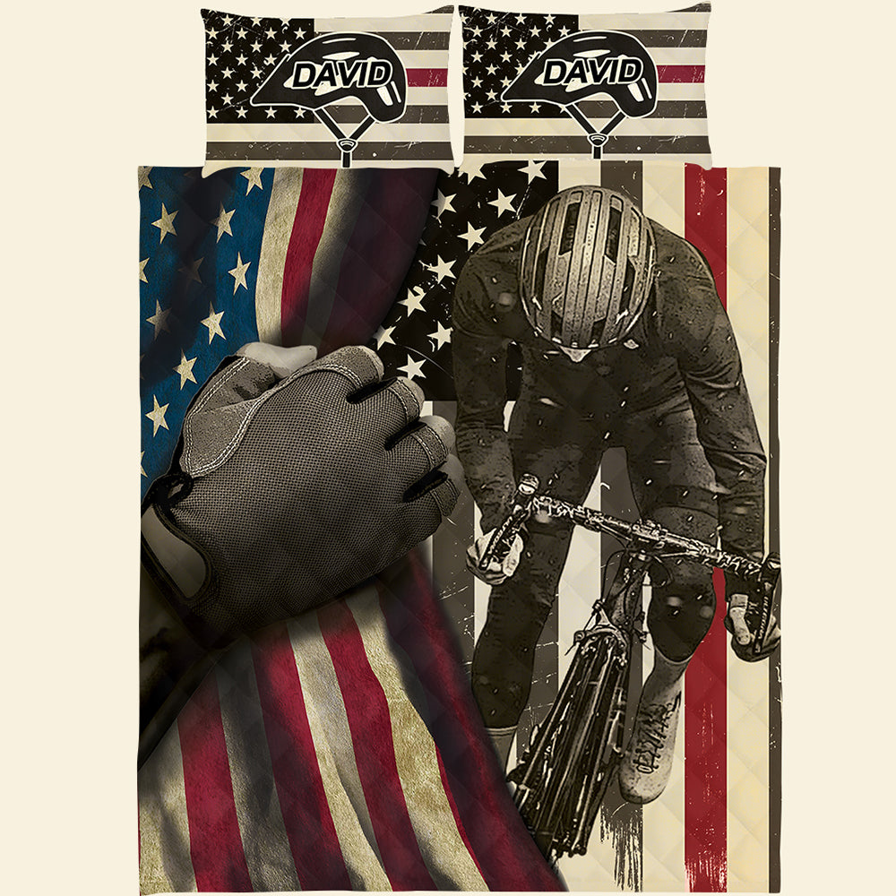 Bicycle Personalized Quilt Bed Set - Quilts & Comforters - GoDuckee