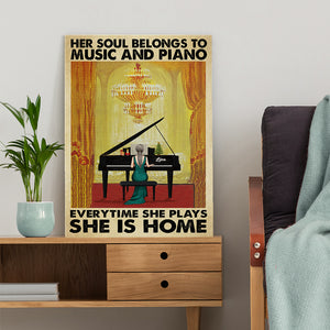 Personalized Piano Girl Poster - Her Soul Belongs To Music And Piano - Poster & Canvas - GoDuckee