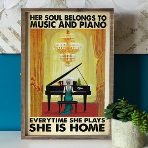 Personalized Piano Girl Poster - Her Soul Belongs To Music And Piano - Poster & Canvas - GoDuckee