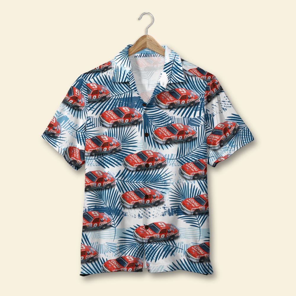 Custom Racing Photo Hawaiian Shirt, Seamless Leaves Pattern, Summer Gift 4 - Hawaiian Shirts - GoDuckee