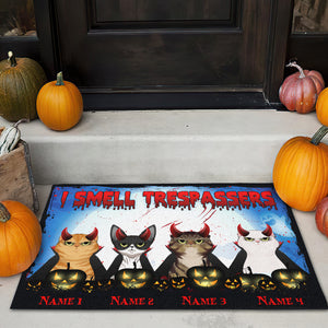 Personalized Vampire Cat Breeds Doormat - I Smell Trespassers - Doormat - GoDuckee