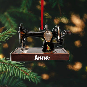 Personalized Sewing Machine Ornament, Christmas Tree Decor - Ornament - GoDuckee