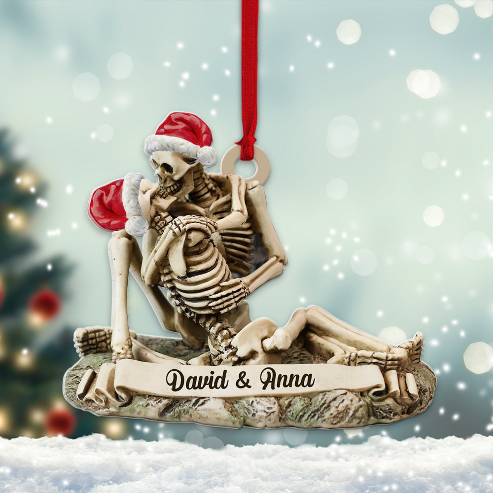 Personalized Couple Wood Ornament, Christmas Tree Decor - Ornament - GoDuckee