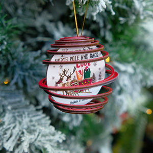 I Love You To The North Pole And Back Personalized Couple 3D Dual Spiral Ornament, Christmas Tree Decor FML0511 - Ornament - GoDuckee