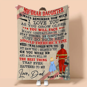 Personalized Firefighter Dad Fleece Blanket - To Dear Son - Always Remember How Much - Blanket - GoDuckee