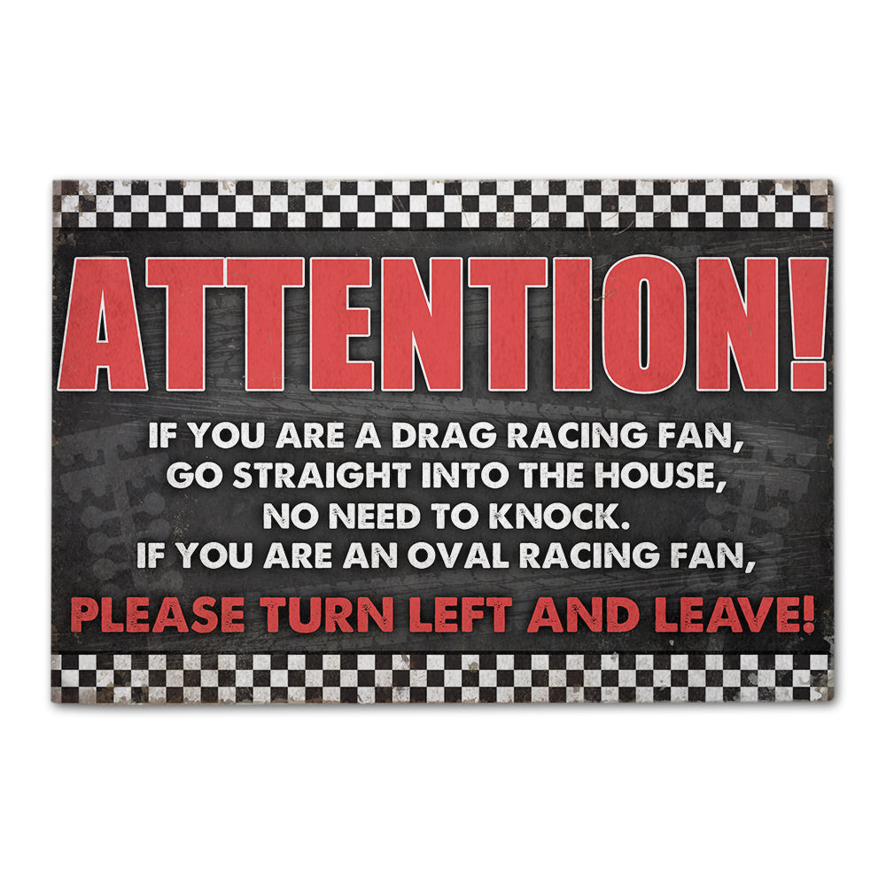 Attention Racing Doormat - If You Are A Drag Racing Fan - Checkered Pattern - Doormat - GoDuckee
