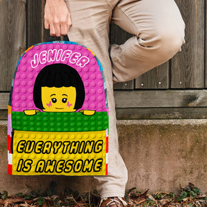 Personalized Back To School Gift For Lego Kids, Everything is awesome Custom Backpack - Backpack - GoDuckee