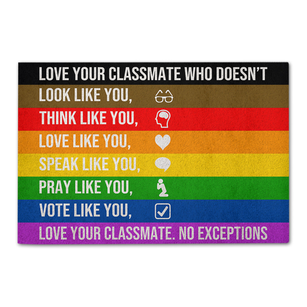Rainbows Classroom Doormat - You Matters Love Your Classmate - Doormat - GoDuckee