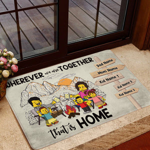 Personalized Camping Lego Family Doormat - Wherever We Are Together - Doormat - GoDuckee