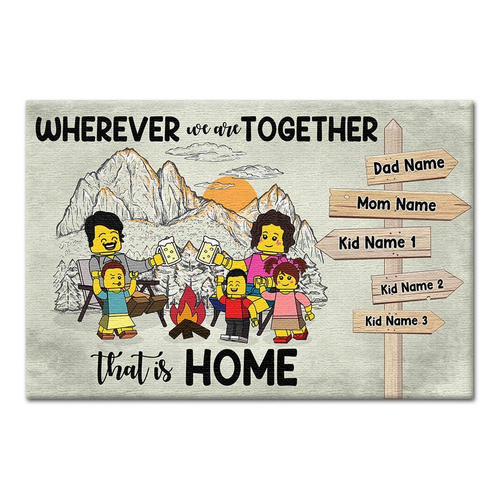 Personalized Camping Lego Family Doormat - Wherever We Are Together - Doormat - GoDuckee