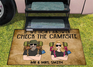 Personalized Camping Buddies Doormat - If We Don't Answer Check The Campsite - Doormat - GoDuckee