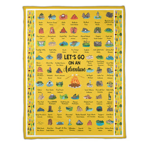 National Parks Blanket For Camping & Hiking - Let's Go On An Adventure - Blanket - GoDuckee
