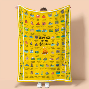 National Parks Blanket For Camping & Hiking - Let's Go On An Adventure - Blanket - GoDuckee