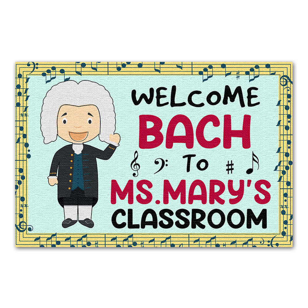 Musical Classroom Doormat - Welcome Bach To - Custom Classroom's Name - Doormat - GoDuckee
