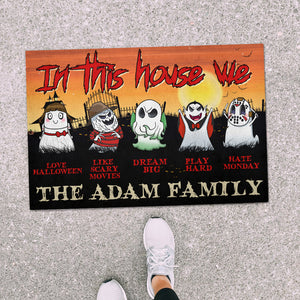 Personalized Ghost Family Doormat - In This House We love - Doormat - GoDuckee