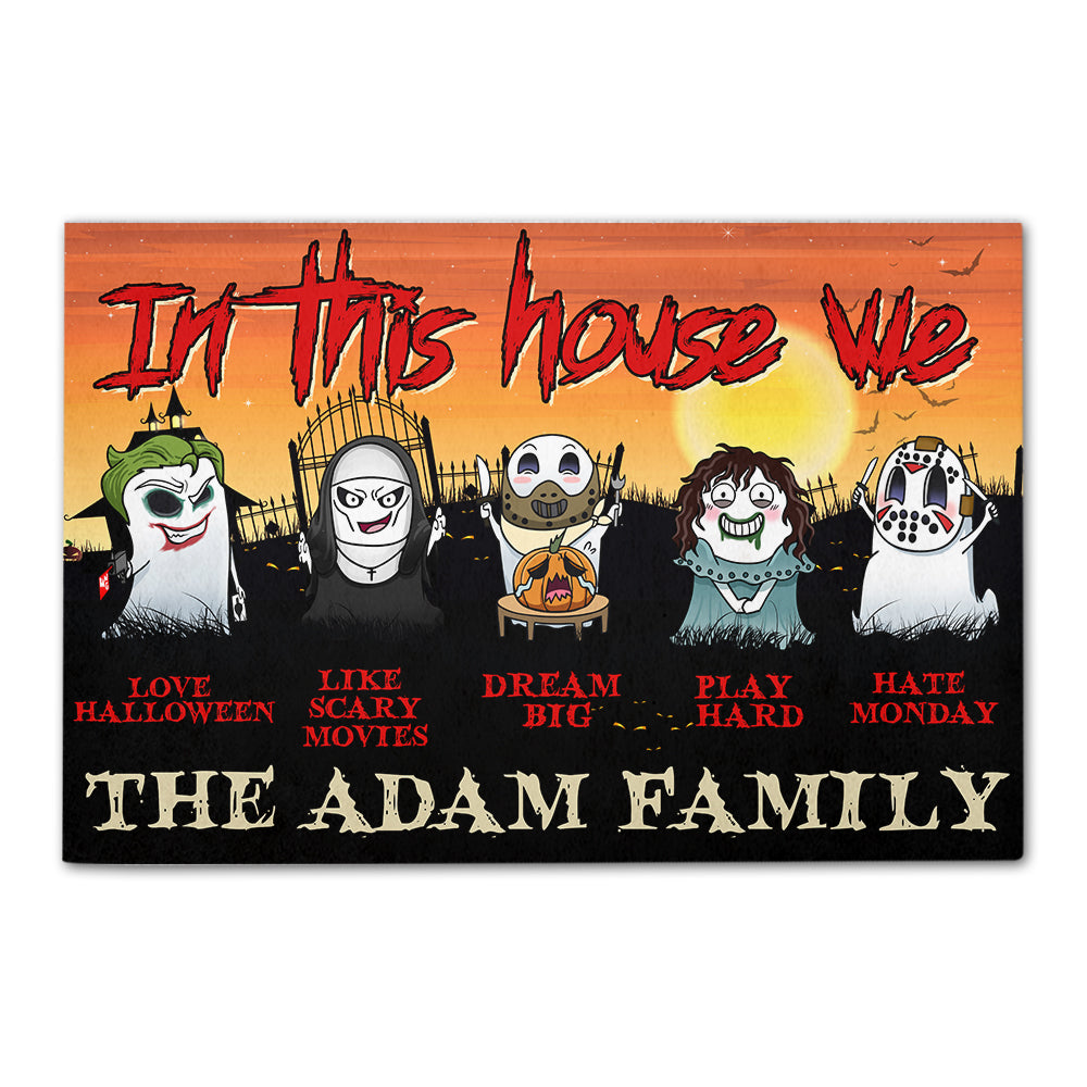 Personalized Ghost Family Doormat - In This House We love - Doormat - GoDuckee