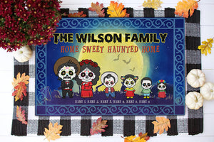 Personalized Family Sugar Doormat - Home Sweet Haunted Home - Doormat - GoDuckee