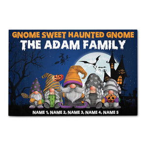 Personalized Gnome Family Doormat - Gnome Sweet Haunted Gnome - Doormat - GoDuckee