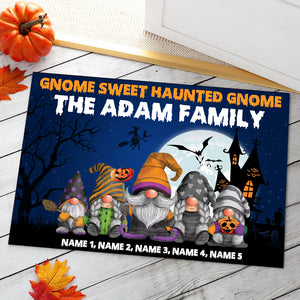 Personalized Gnome Family Doormat - Gnome Sweet Haunted Gnome - Doormat - GoDuckee
