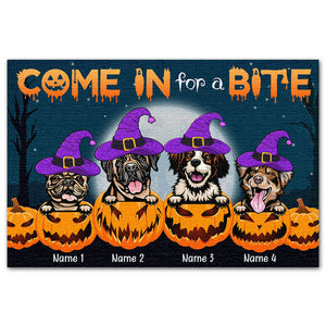Personalized Witch Dog Breeds Doormat - Come In For A Bite - Doormat - GoDuckee