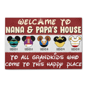 Personalized Grandkids Welcome Mat - To All Grandkids Who Come To This Happy Place - Doormat - GoDuckee
