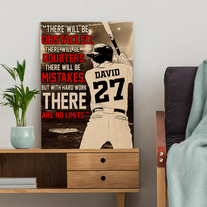 Personalized Baseball Player Poster - With Hard Work There Are No Limits SuccessActive - Poster & Canvas - GoDuckee