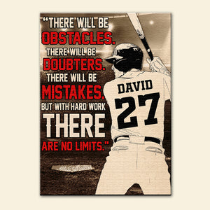 Personalized Baseball Player Poster - With Hard Work There Are No Limits SuccessActive - Poster & Canvas - GoDuckee