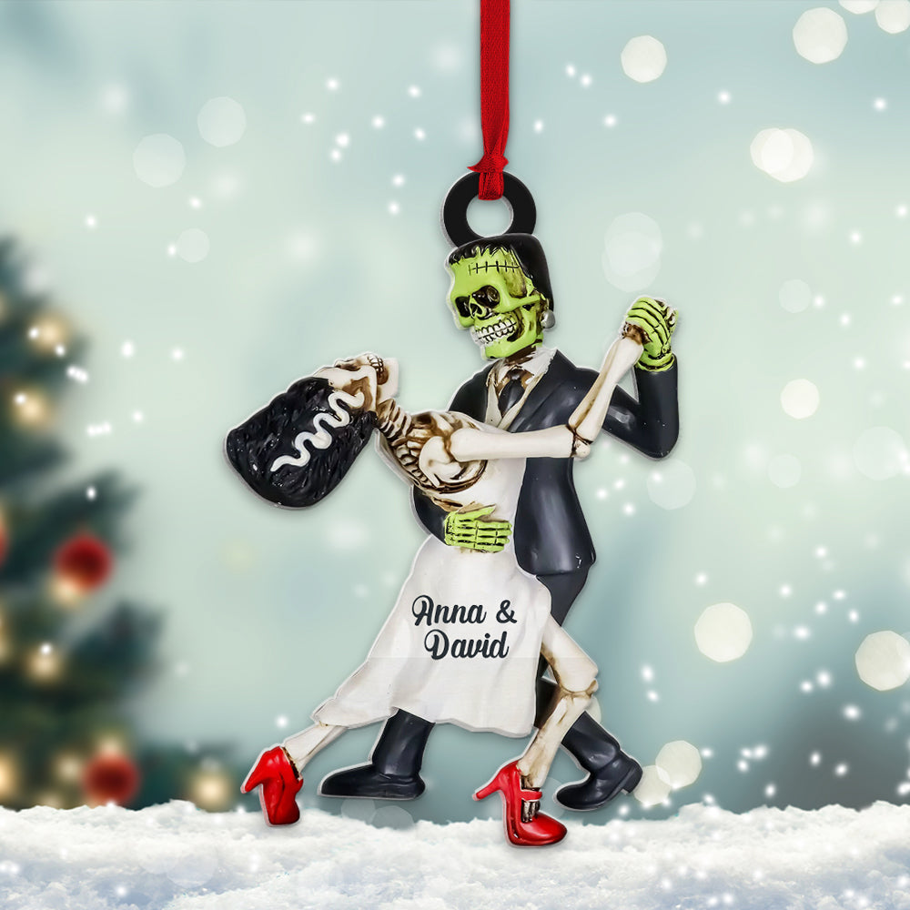 Personalized Couple Wood Ornament, Christmas Tree Decor - Ornament - GoDuckee