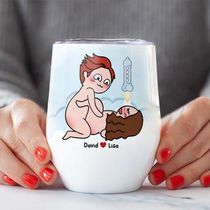I Want To Put My Crotch Rocket In You, Personalized Couple Wine Tumbler Gift For Couple - Coffee Mug - GoDuckee