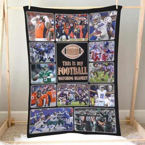 This Is My Football Watching Blanket, Custom Photo Gift For Football Fans & Player - Blanket - GoDuckee