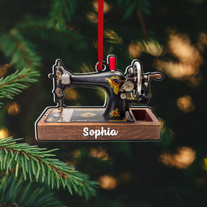 Personalized Sewing Machine Ornament, Christmas Tree Decor - Ornament - GoDuckee