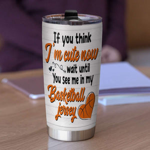 Personalized Basketball Couple Tumbler - Wait Until You See Me In Basketball Jersey - Tumbler Cup - GoDuckee