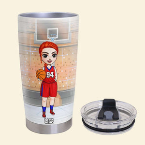 Personalized Basketball Couple Tumbler - Wait Until You See Me In Basketball Jersey - Tumbler Cup - GoDuckee