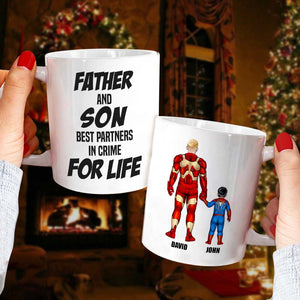 Father And Son Best Partners In Crime For Life Personalized Mug, Gift For Family - Coffee Mug - GoDuckee