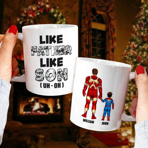 Dad Kid Like Father Like Kids, Personalized White Mug, Gift For Dad - Coffee Mug - GoDuckee