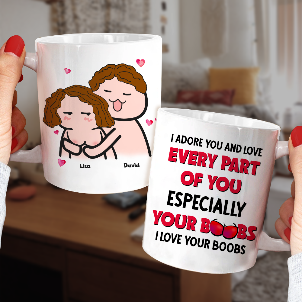 I Promise To Grab You Boobs Mug, Santa Couple, Old Couple Christmas Mug,  Gifts For Couple, Funny Gifts For Mom Dad Custom Gifts For Marriage Couple  Old Couple Coffee Mug 