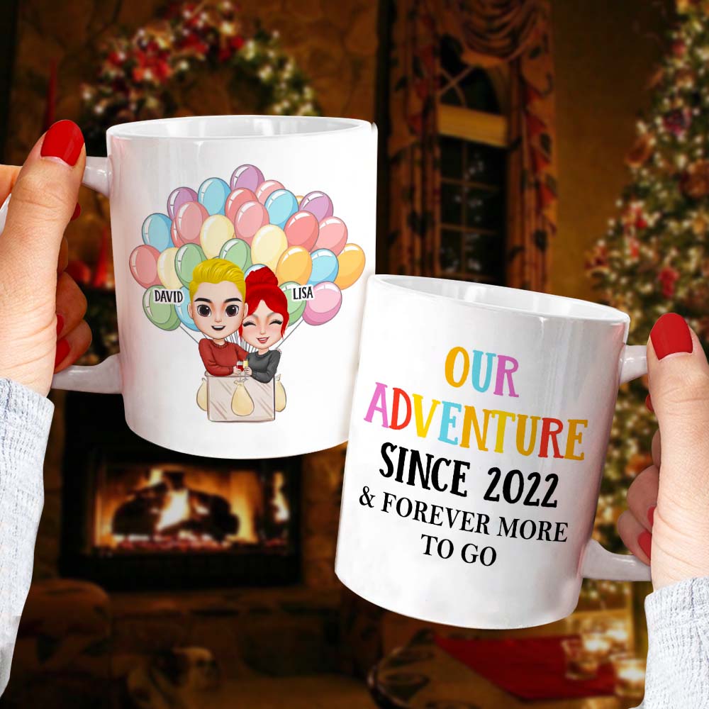 Personalized Couple Gift, Anniversary Couple Cheer White Mug, Gift For Couple - Coffee Mug - GoDuckee