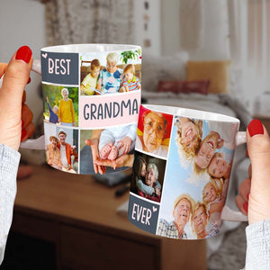 Best Grandma With Children, Photo Personalized White Mug - Coffee Mug - GoDuckee