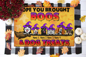 Personalized Witch Dog Breeds Doormat - Hope You Brought Boos & Dog Treats - Doormat - GoDuckee