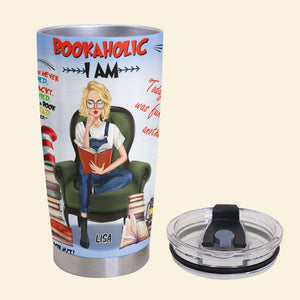 Personalized Reading Girl Tumbler Cup - I Can Read With My Eyes Shut - Tumbler Cup - GoDuckee
